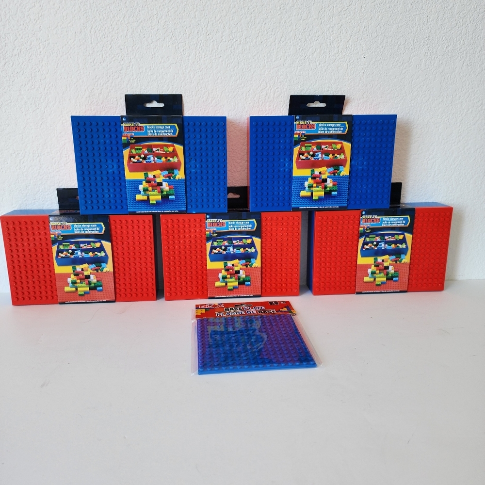 FIVE (5) LEGO / Make-It Blocks Storage / Organizer Travel Case